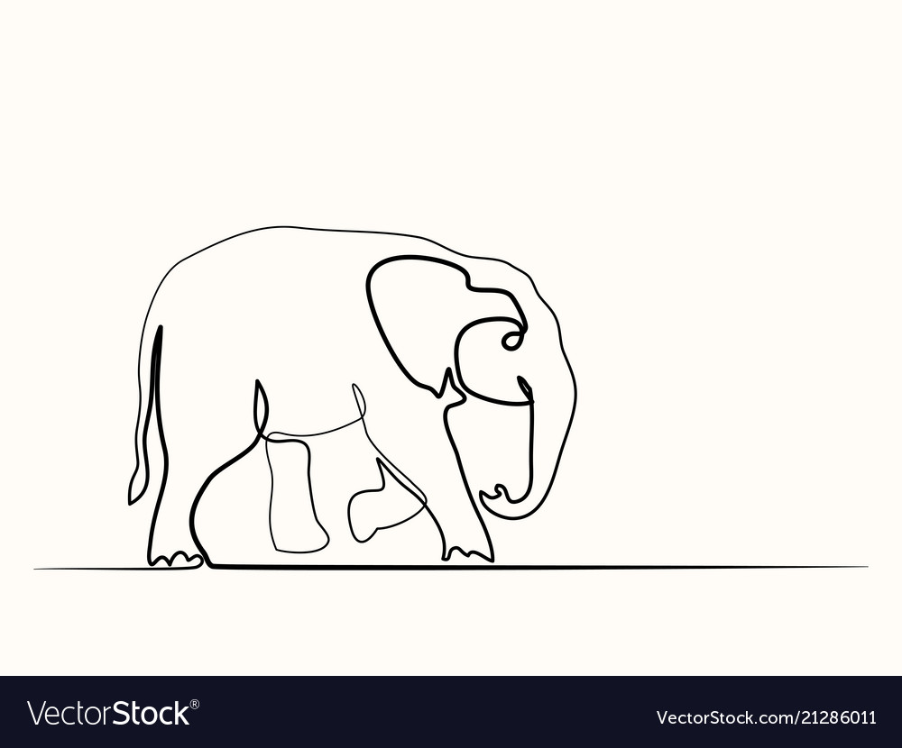 Baby elephant walking symbol