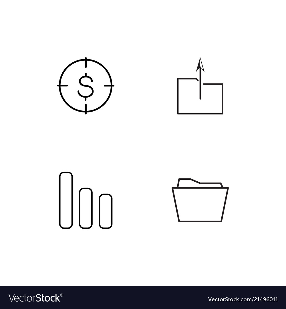 Banking linear icons set simple outline