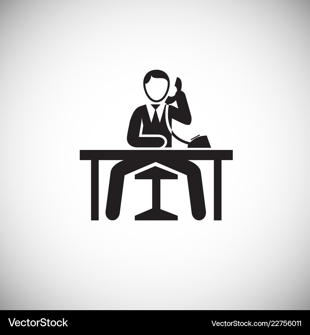 Businessman making a call at workplace on white Vector Image
