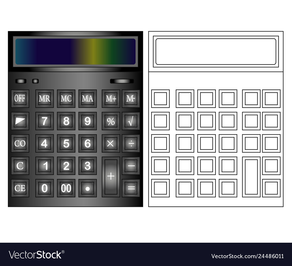 Calculator icon in flat style isolated