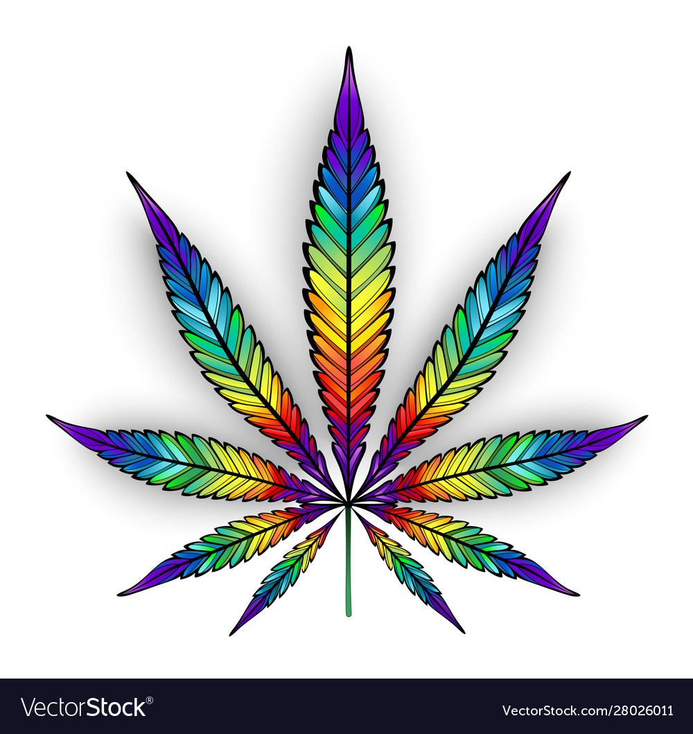 Cannabis rainbow leaf Royalty Free Vector Image