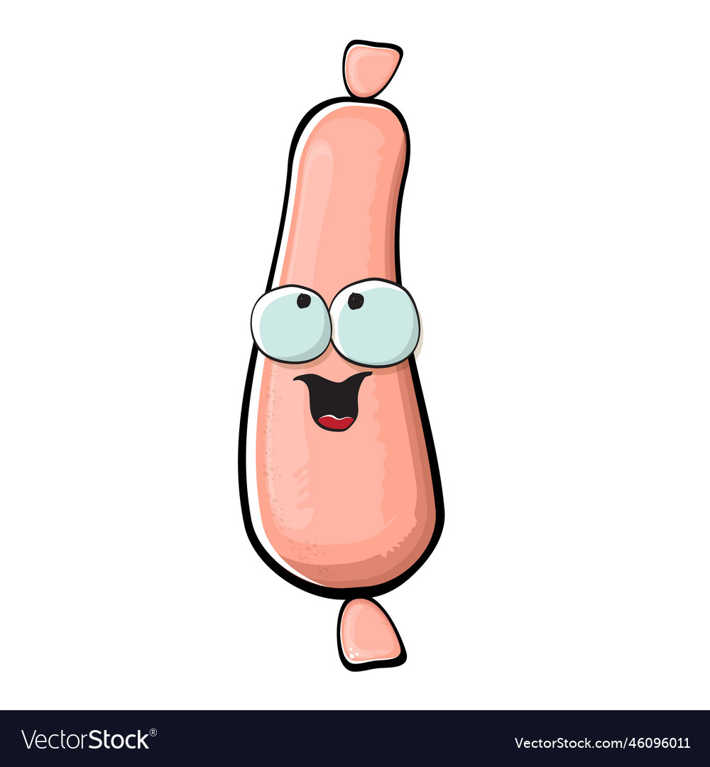 Cartoon sausage characters isolated on white