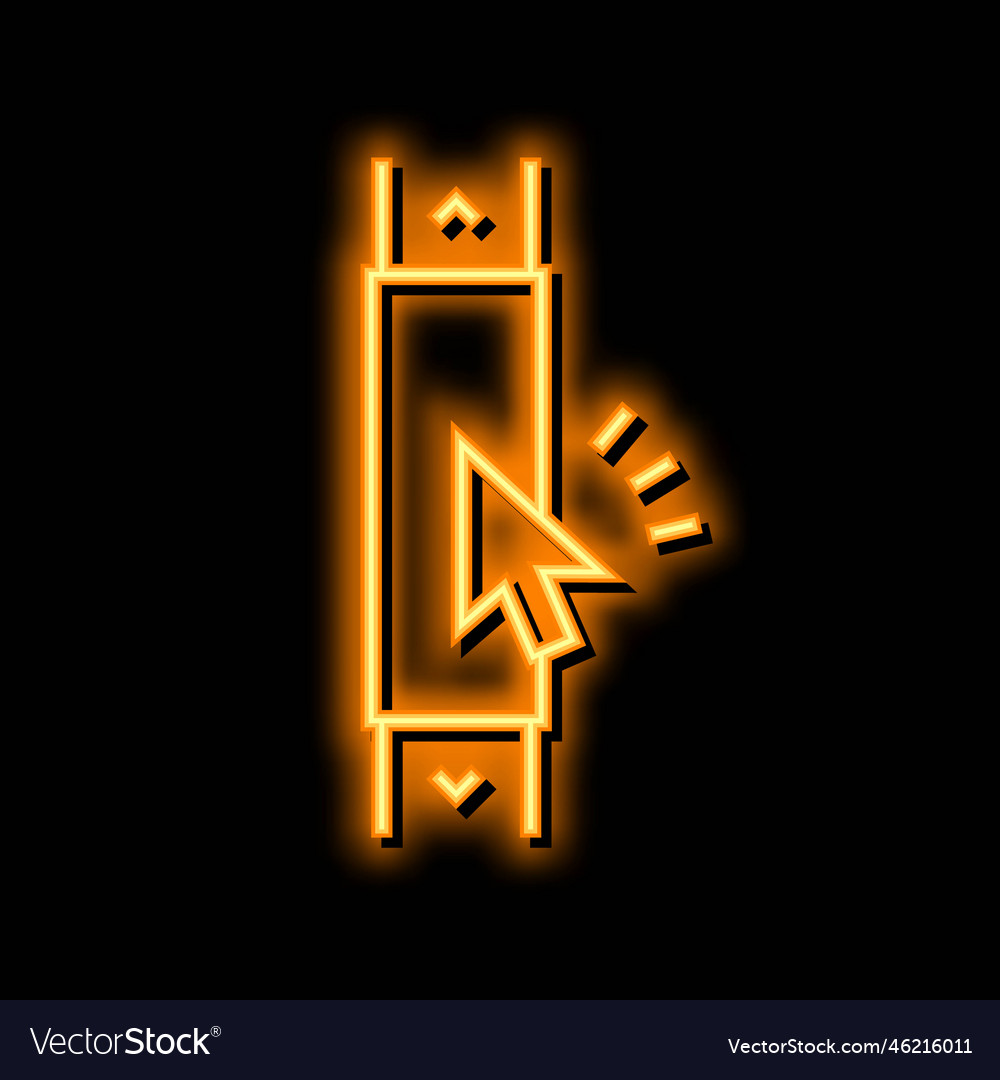 Computer scroll neon glow icon