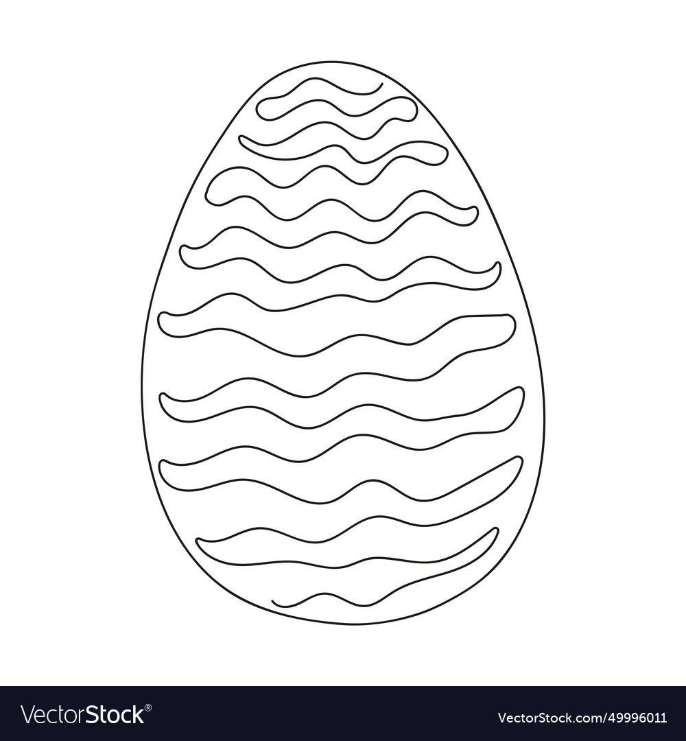 Easter egg with pattern continuous one line vector image Easter egg with pattern continuous one line