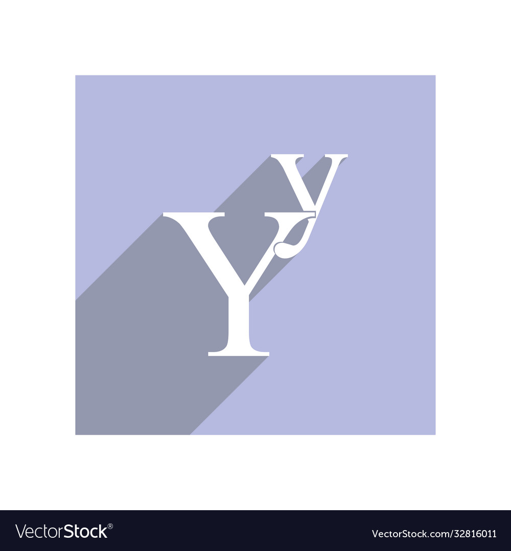 Flat icon with lowercase and uppercase y