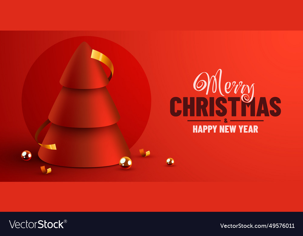 Geometric abstract christmas tree merry