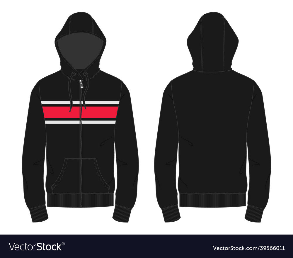 Hoodie black color template Royalty Free Vector Image