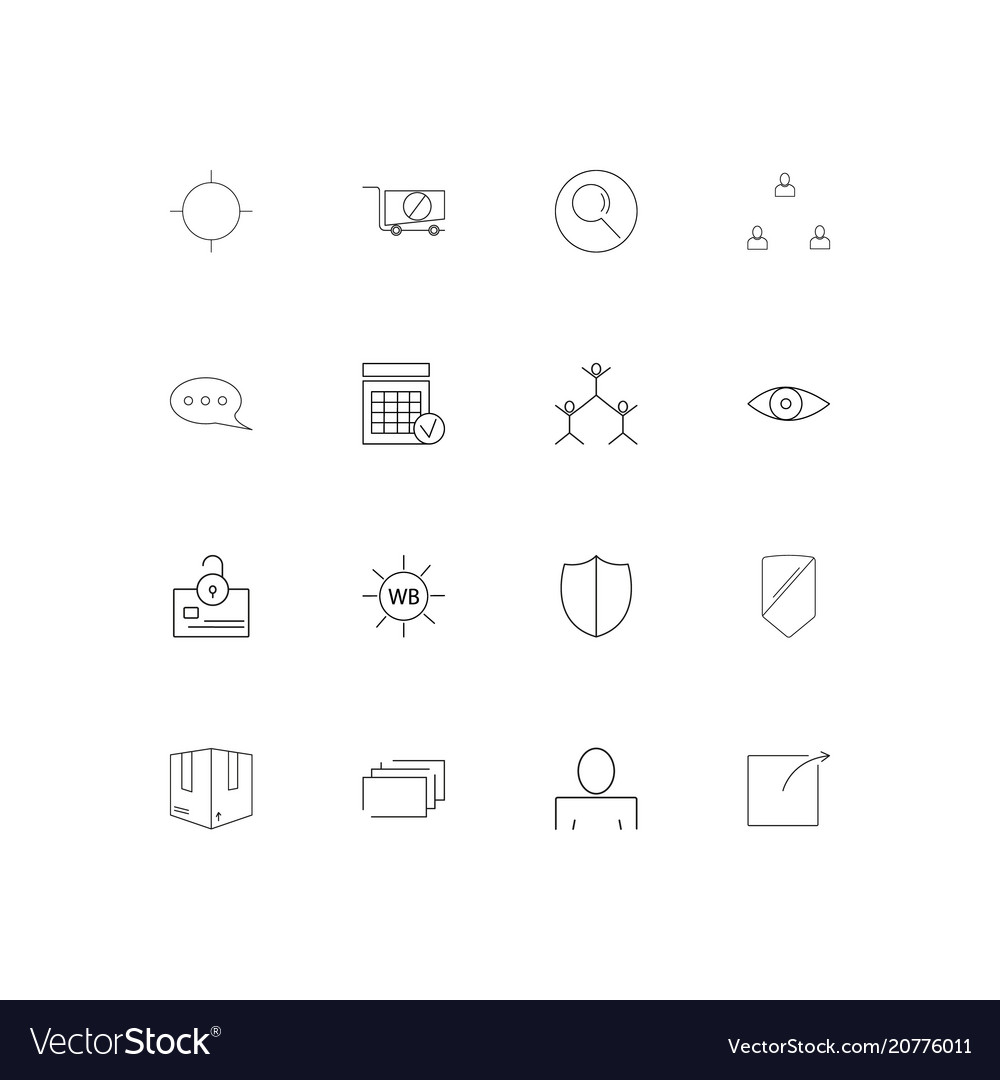 Interface linear thin icons set outlined simple