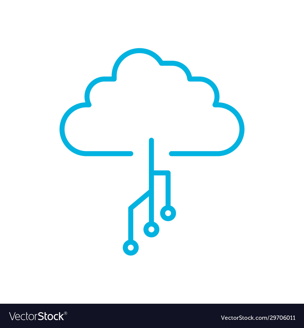 Isolated cloud with circuit line style icon