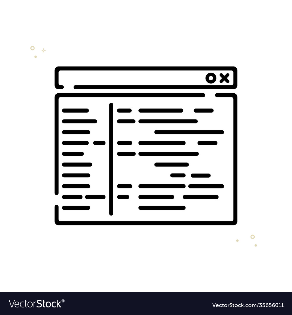 Linear icon program code page filled
