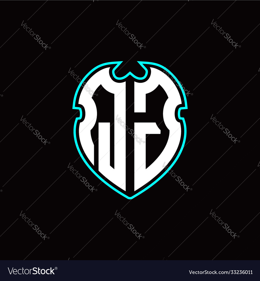 Q j initial logo design with a shield shape vector image Q j initial logo design with a shield shape