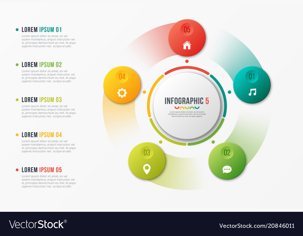 Rotating circle chart template infographic design Vector Image