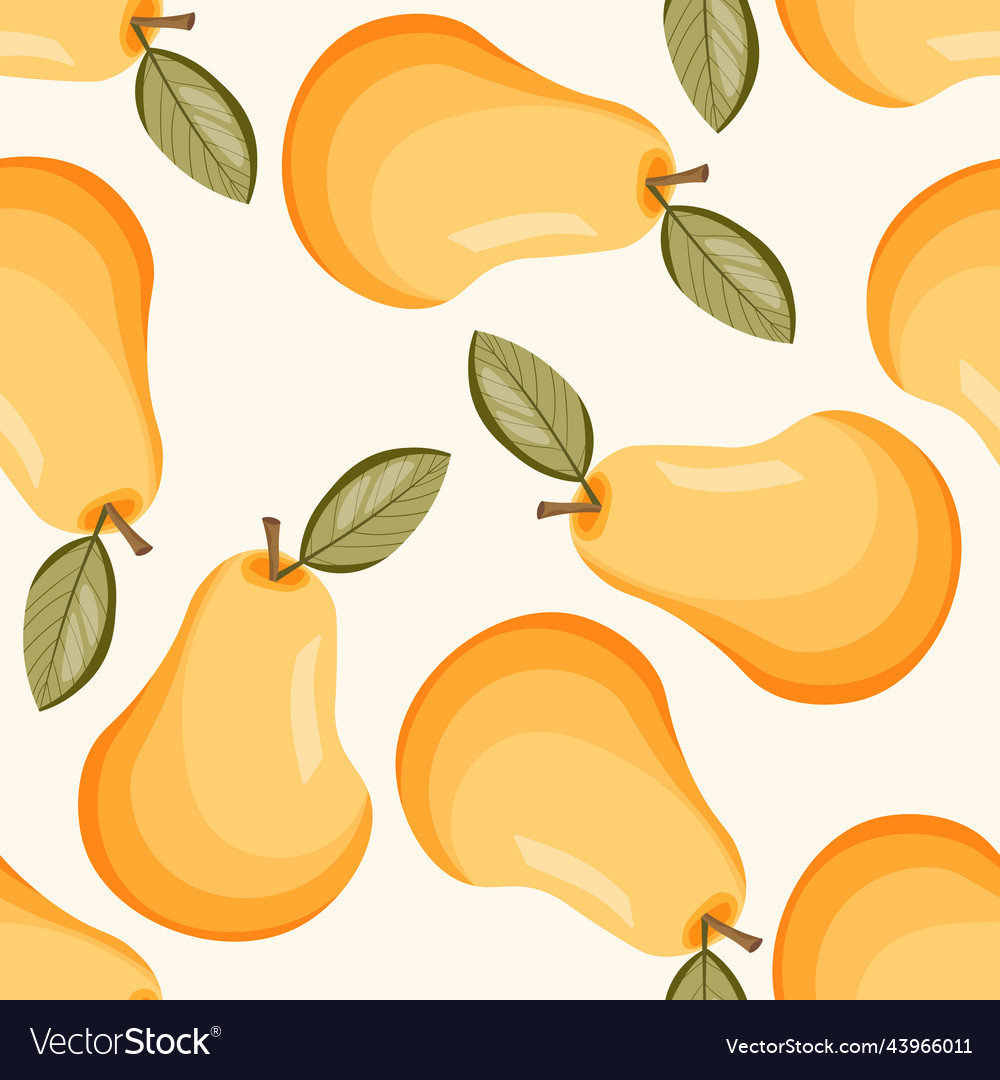Seamless pattern with pear on white background vector image Seamless pattern with pear on white background