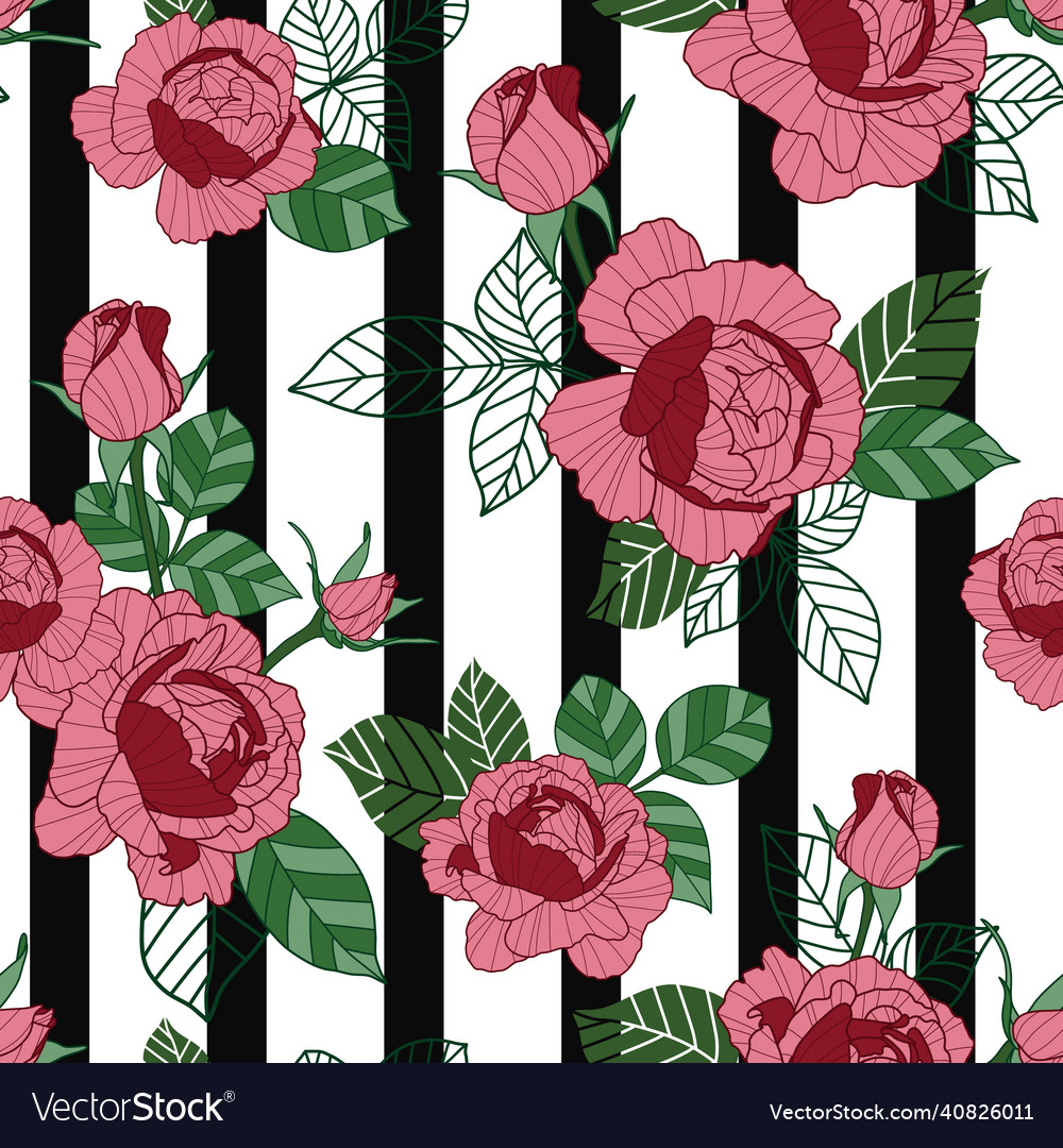Seamless rose flower pattern