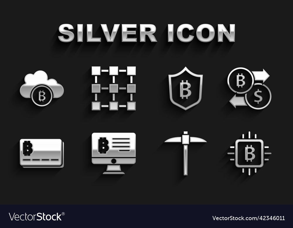 Set mining bitcoin from monitor cryptocurrency vector image Set mining bitcoin from monitor cryptocurrency