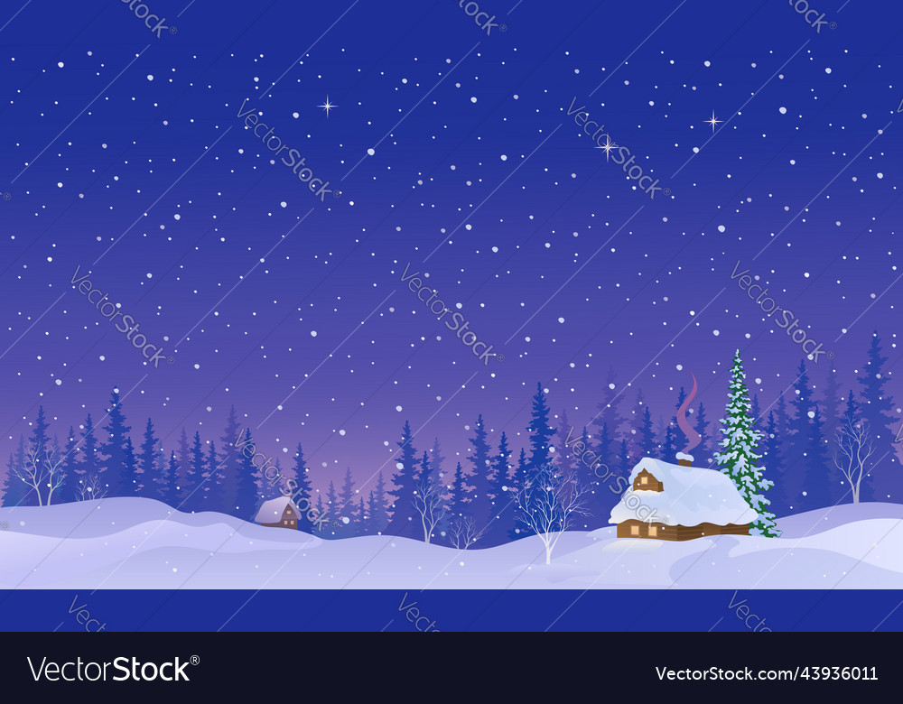 Snowy night Royalty Free Vector Image - VectorStock