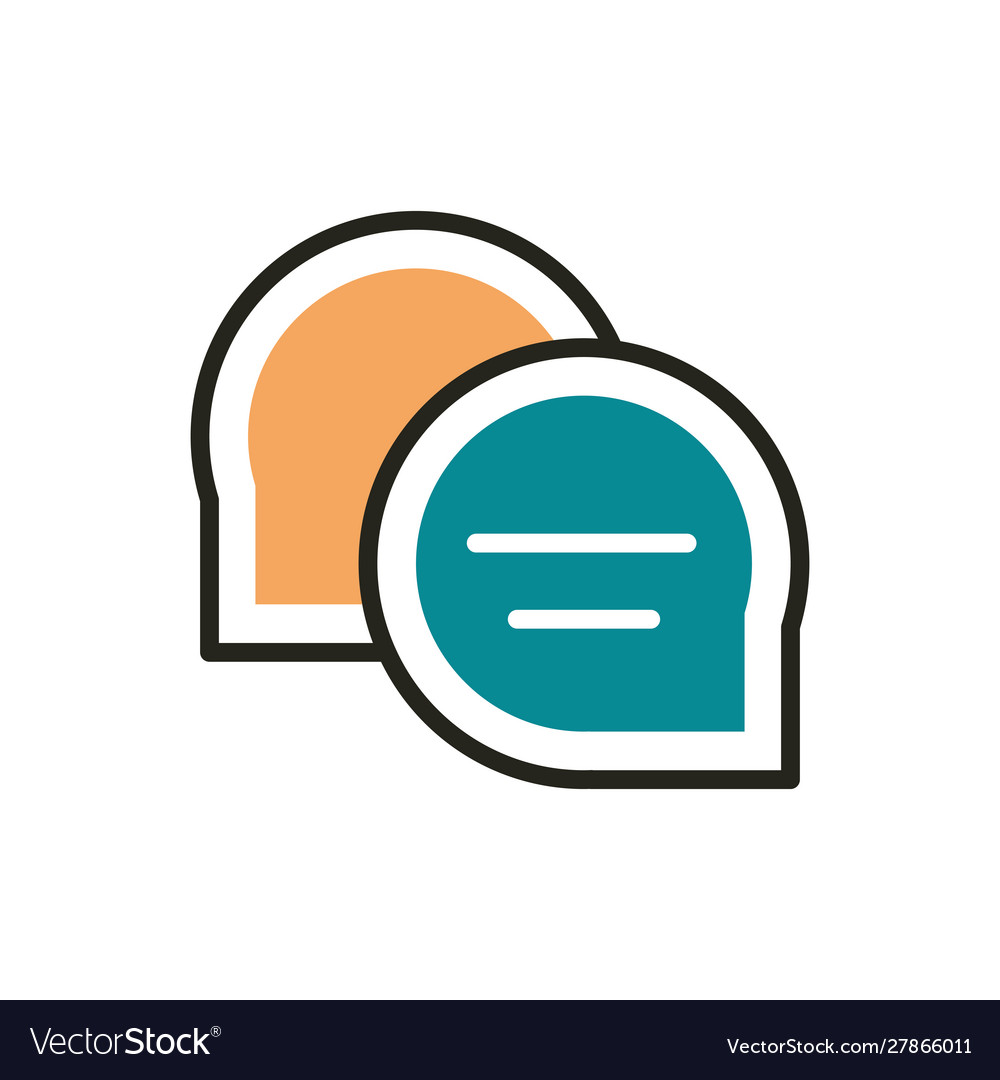 Speech bubble web development icon line and fill