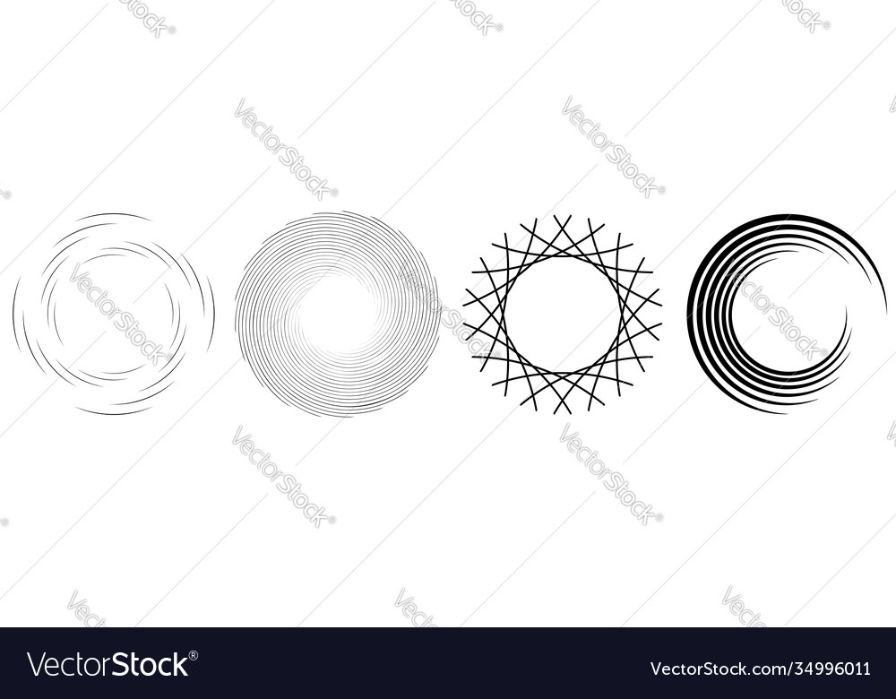 Spiral swirl twirl element set rotating circular Vector Image Spiral swirl twirl element set rotating circular