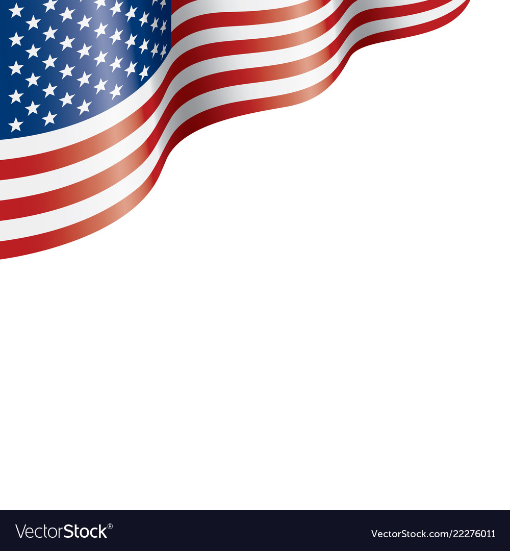 USA Flag on White Background