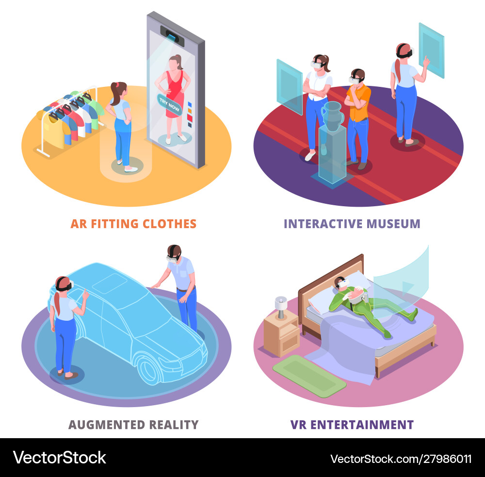 Virtual augmented reality concept Royalty Free Vector Image