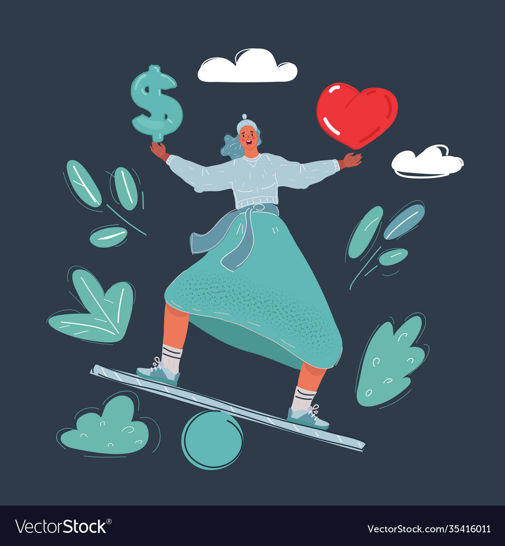 Woman balanced with money