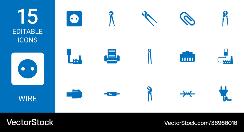 15 wire icons Royalty Free Vector Image - VectorStock