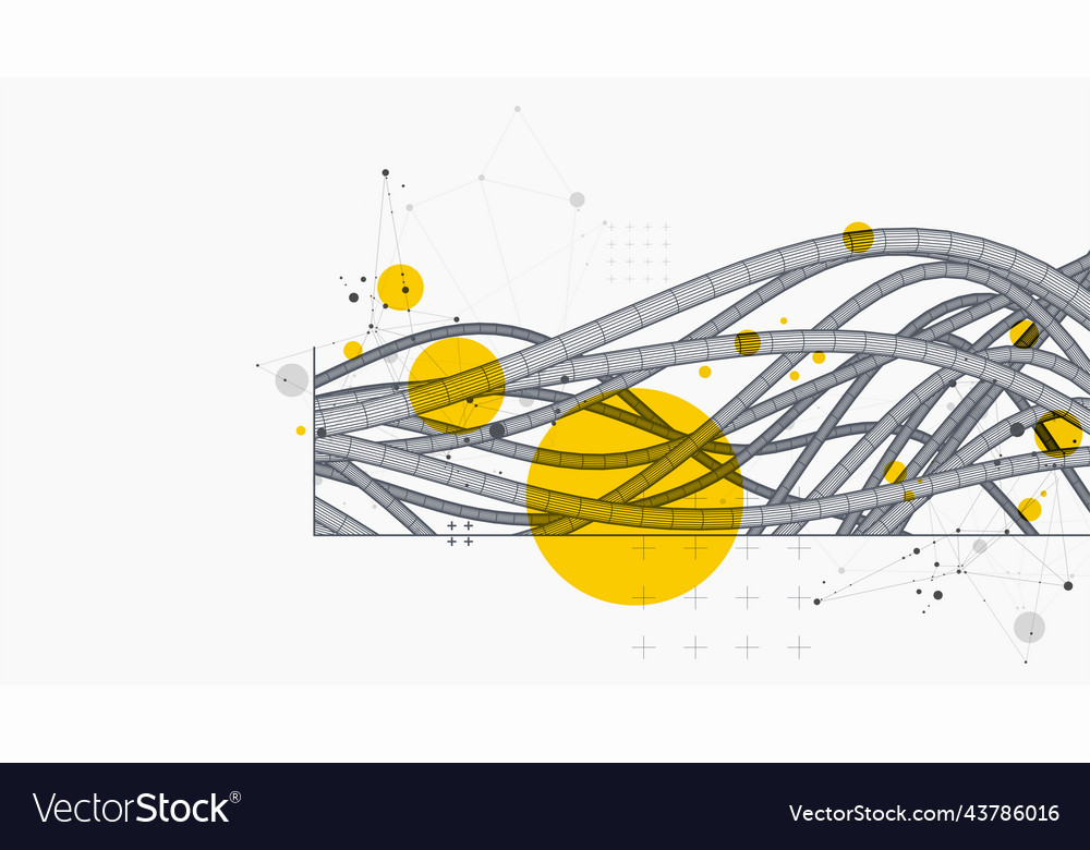 Abstract background with a wireframe dynamic Vector Image