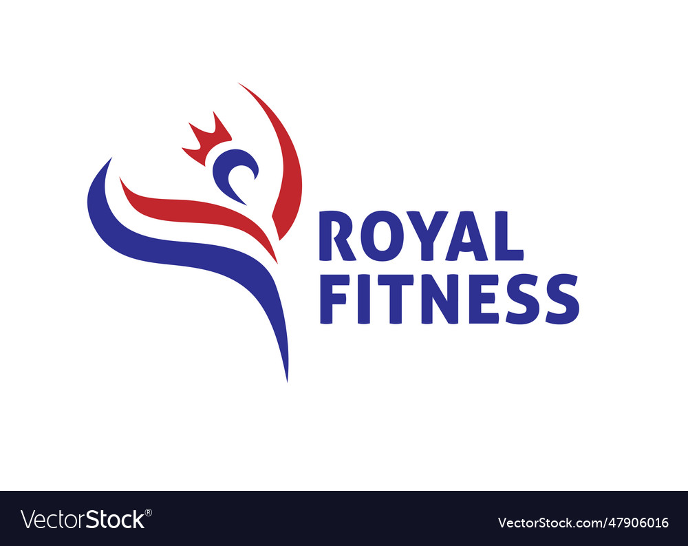 Abstract royal fitness club logo Royalty Free Vector Image