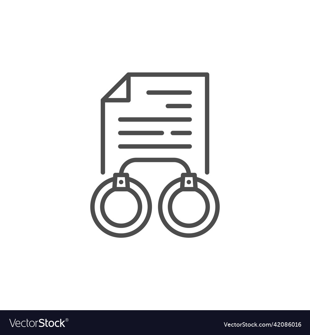 Arrest warrant document line icon linear style Vector Image Arrest warrant document line icon linear style