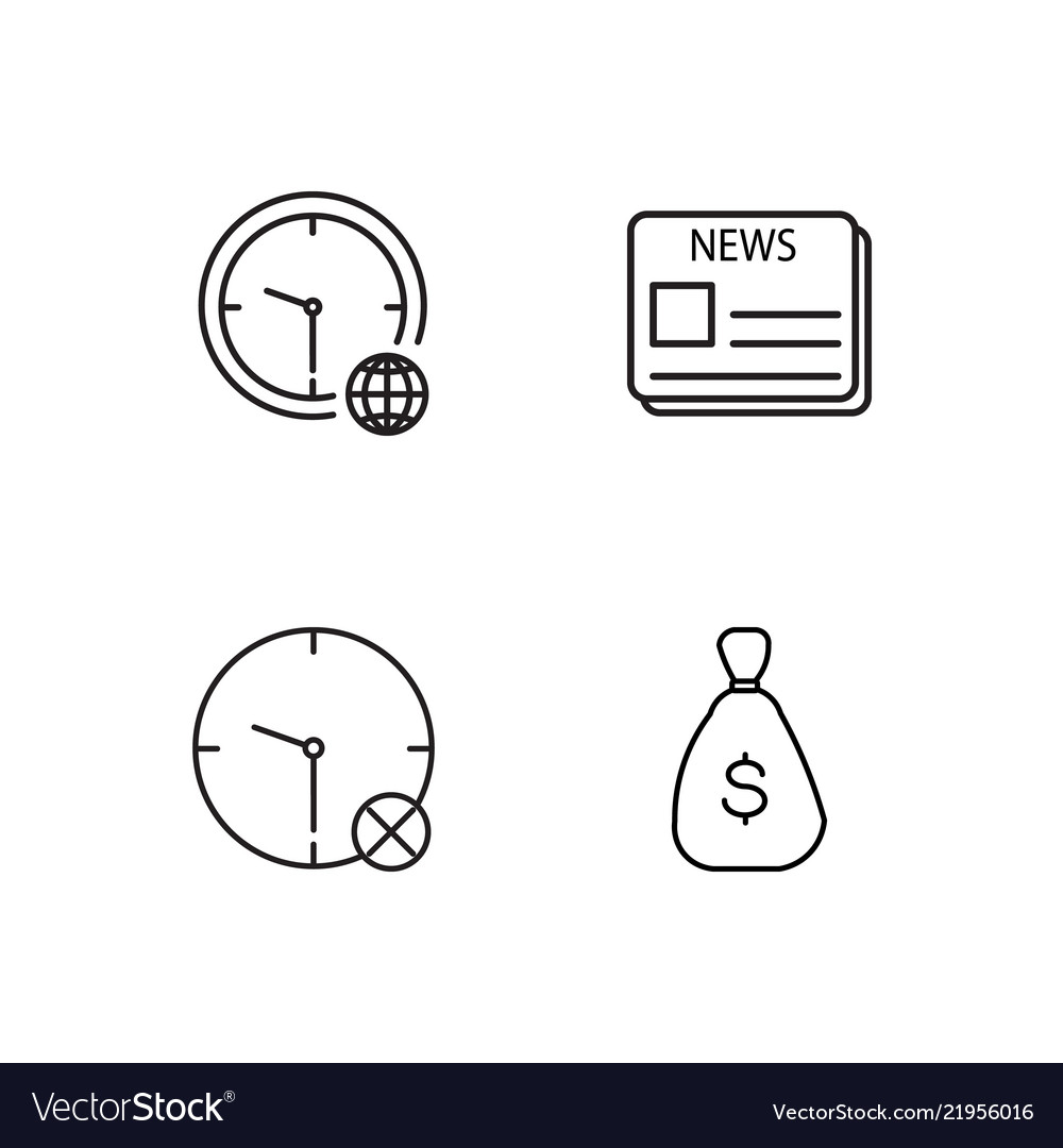 Business simple outlined icons set