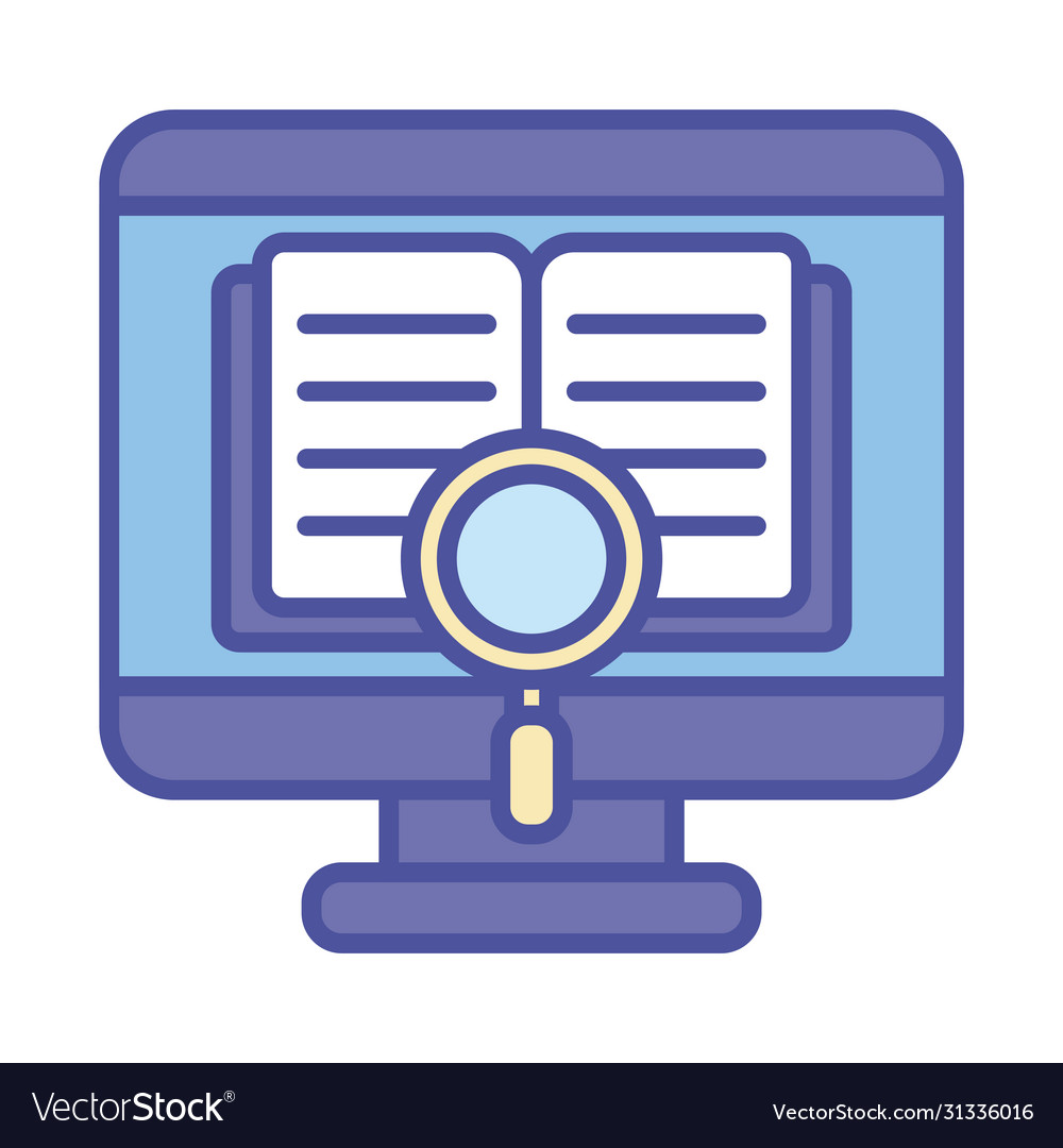 Ebook inside computer and lupe line fill style