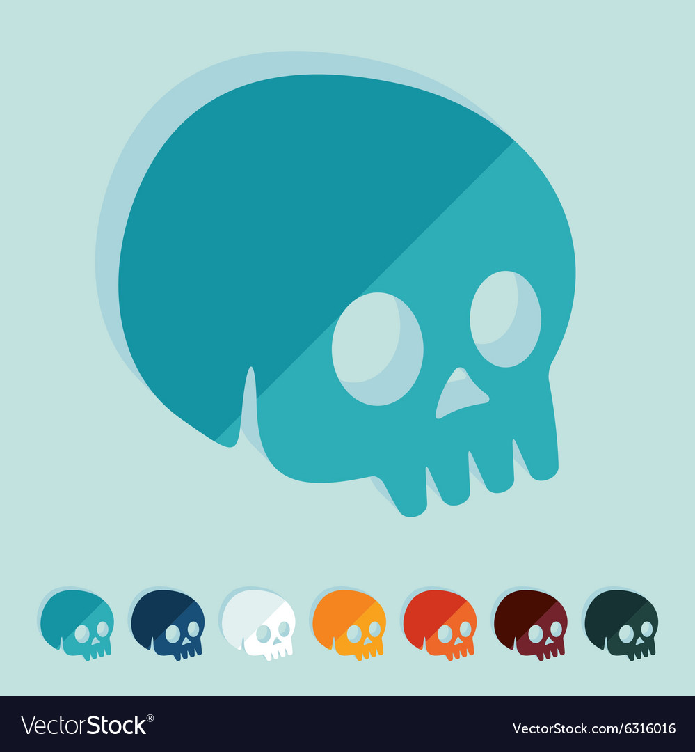 Flat design skull