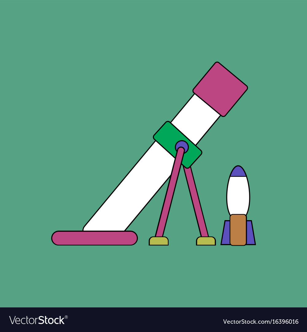 Flat icon design collection mortar and shell