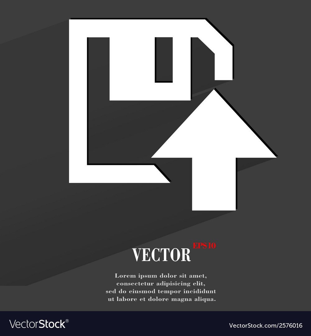 Floppy disk upload flat modern web button
