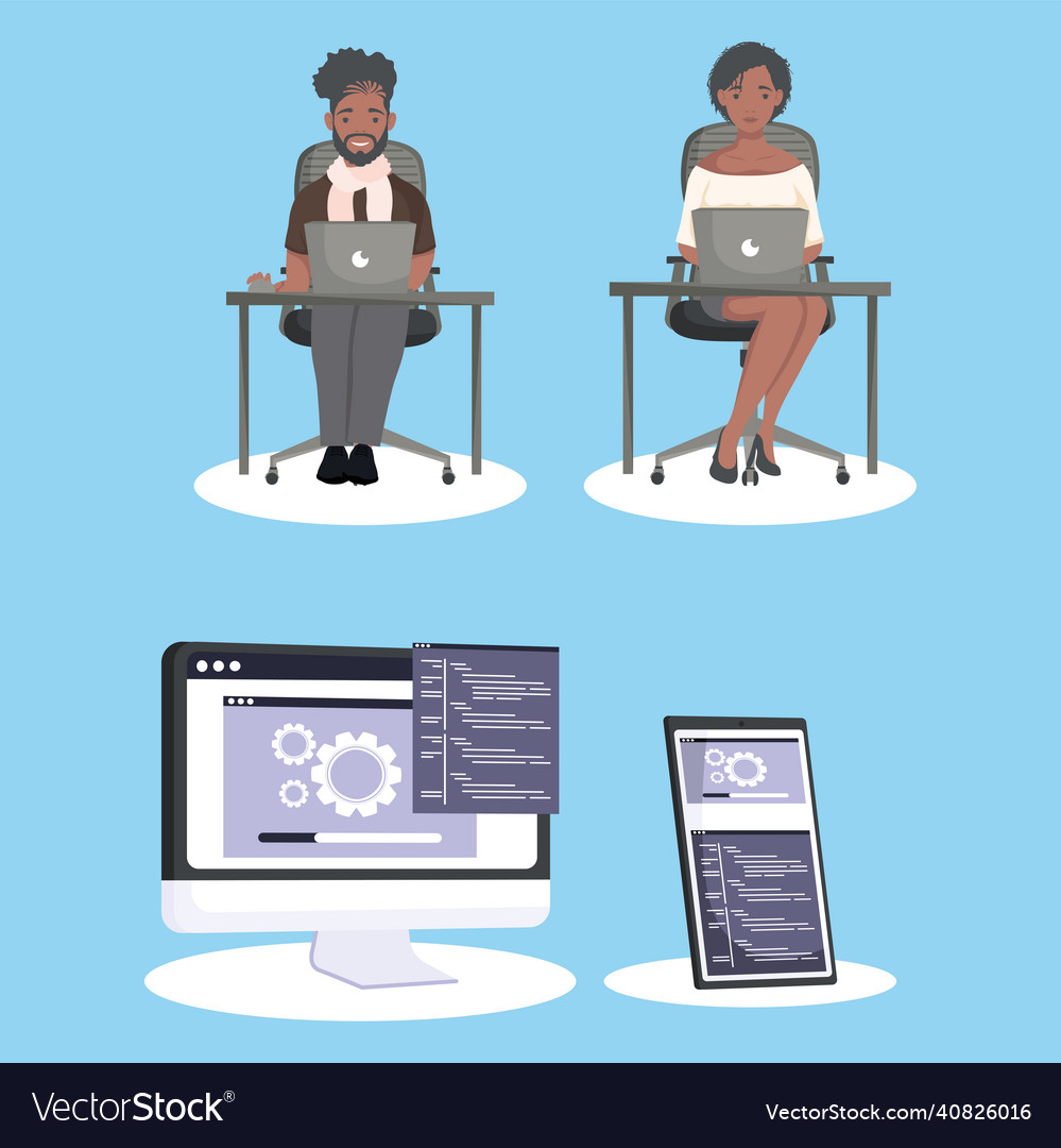 Four developing web icons