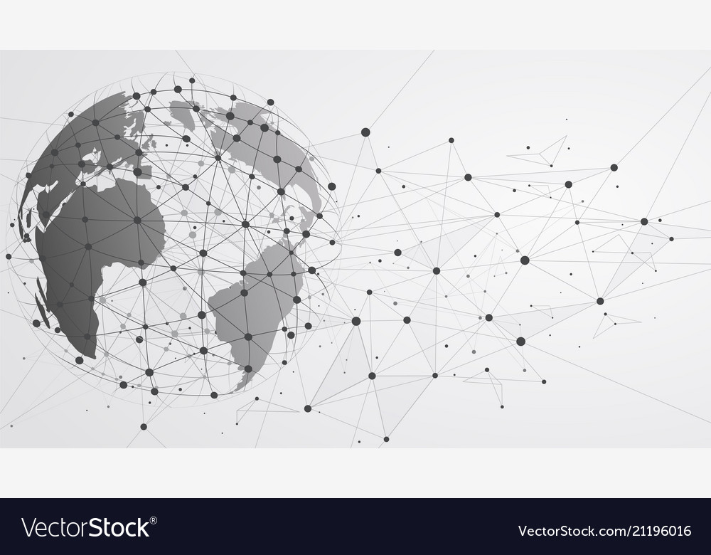 Global network connections with points and lines Vector Image