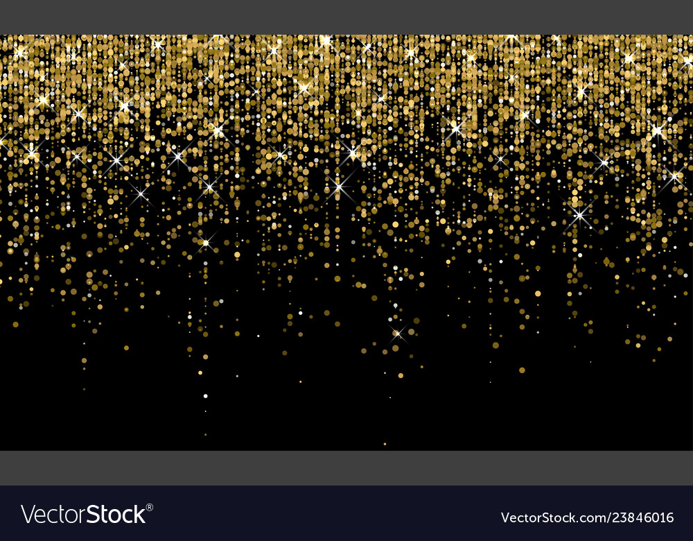 Golden confetti falling on sparkling gold glitter Vector Image