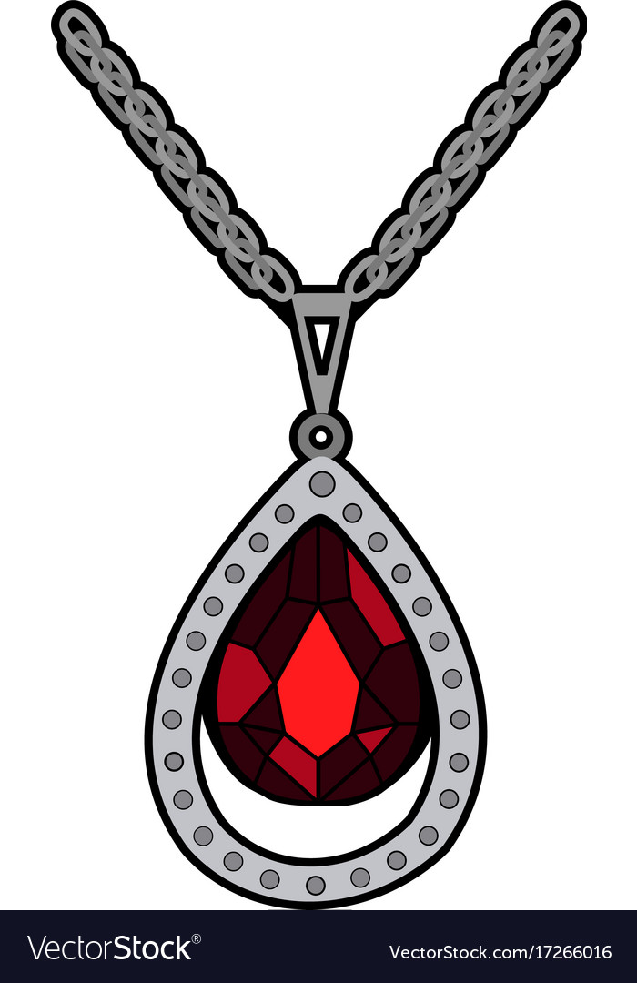 Isolated necklace with a gemstone