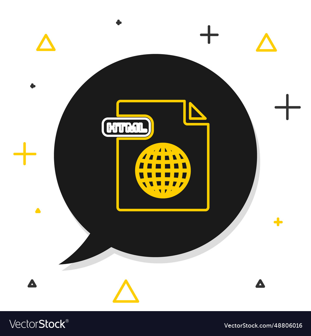 Line html file document download button icon vector image Line html file document download button icon