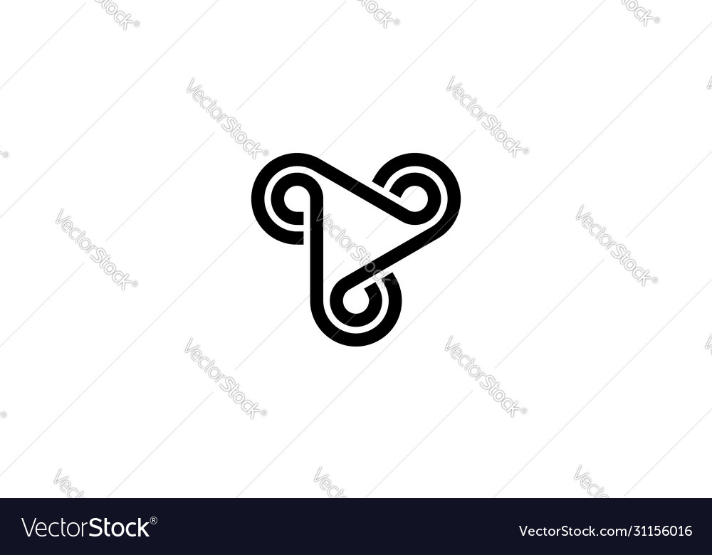 Link connection with triangle logo design concept Vector Image Link connection with triangle logo design concept
