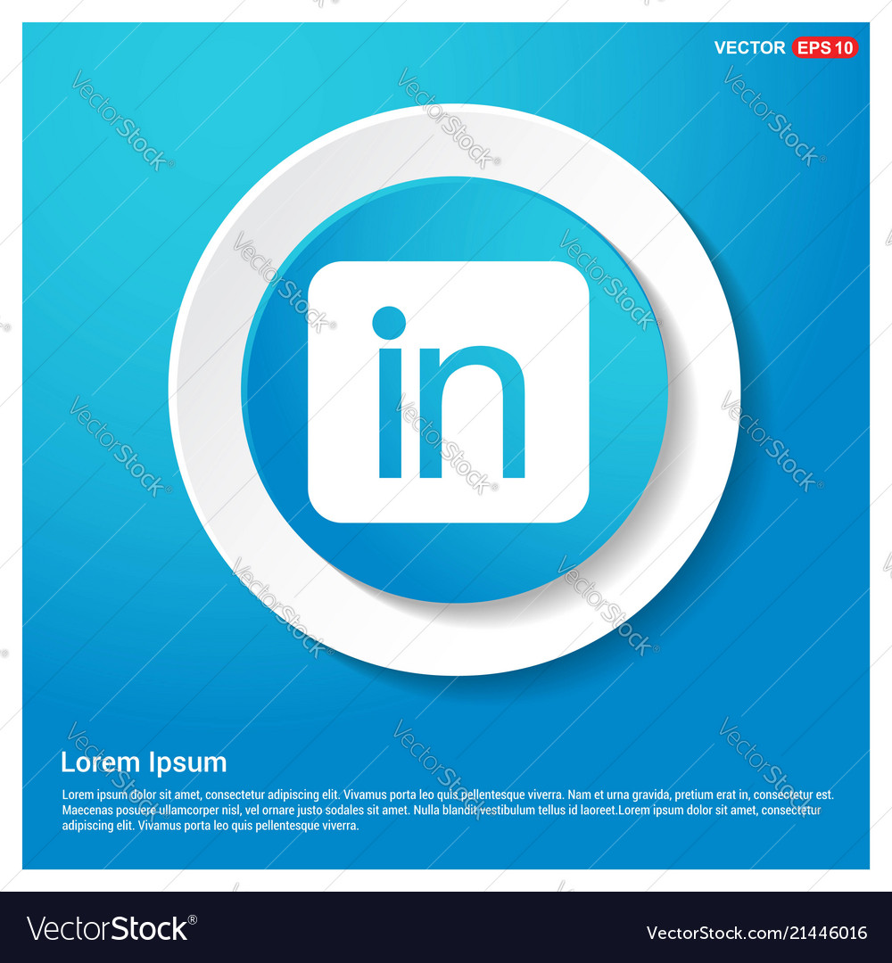Linked in icon abstract blue web sticker button