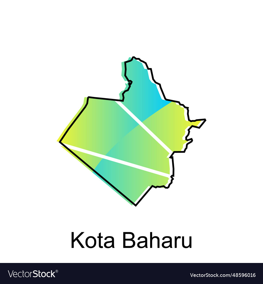 Map of kota baharu city modern outline high Vector Image