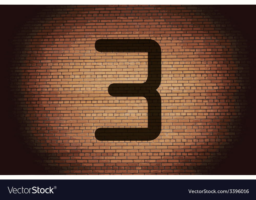 Number three icon symbol flat modern web design
