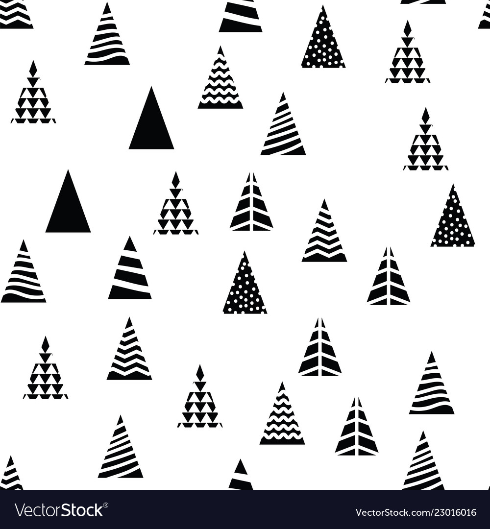 Pattern christmas trees triangular shape on white vector image Pattern christmas trees triangular shape on white