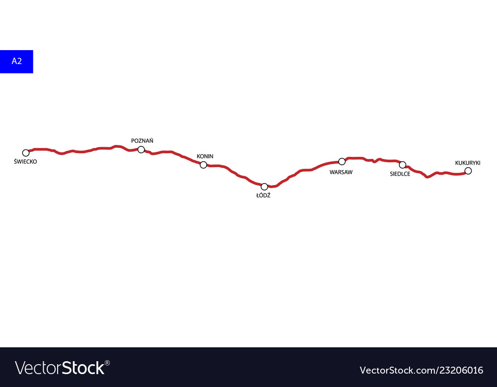 Poland Autostrada A2 Route Map