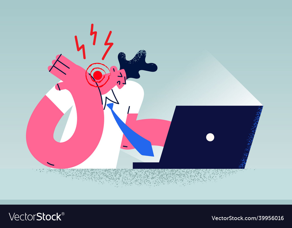 Problems with health computer concept vector image Problems with health computer concept