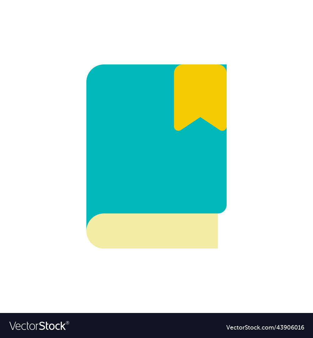 Saving book for future flat color ui icon vector image Saving book for future flat color ui icon