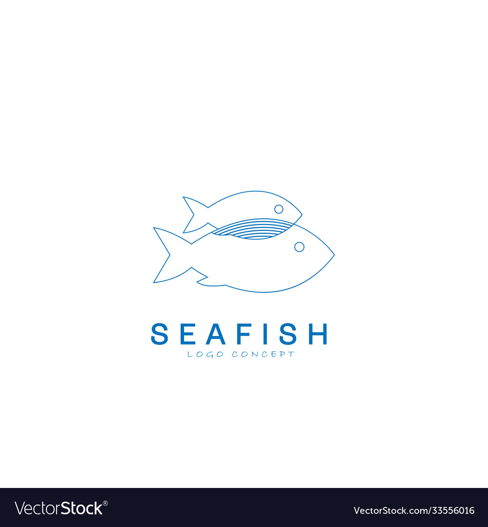 Seafish logo design symbol template flat style Vector Image