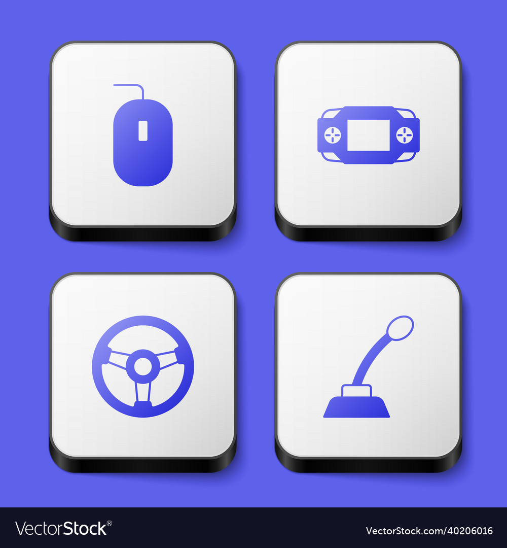 Set computer mouse portable video game console vector image Set computer mouse portable video game console