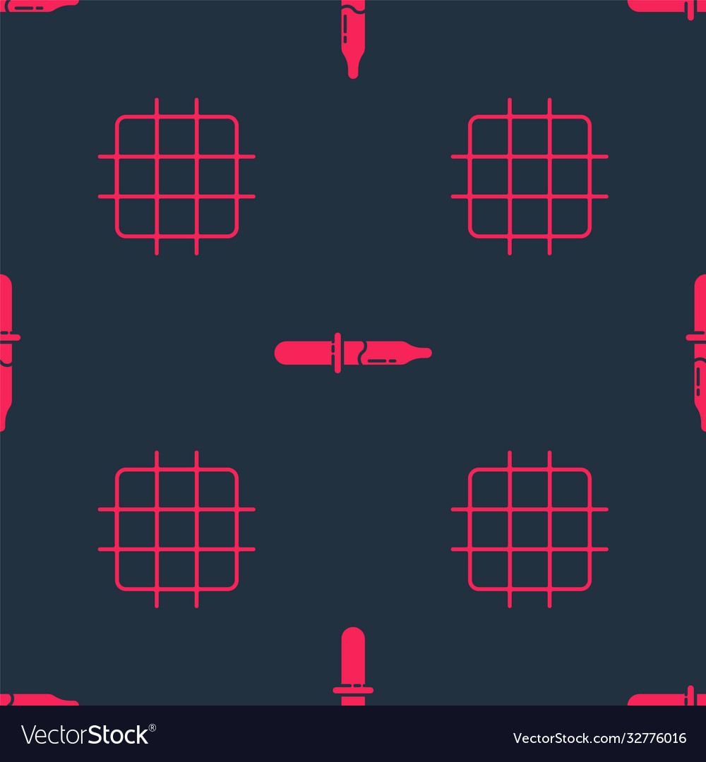 Set grid graph paper and pipette on seamless Vector Image Set grid graph paper and pipette on seamless